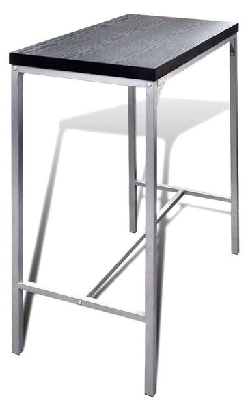 Modern Bárpult Szett - Fekete MDF - 2 Szék