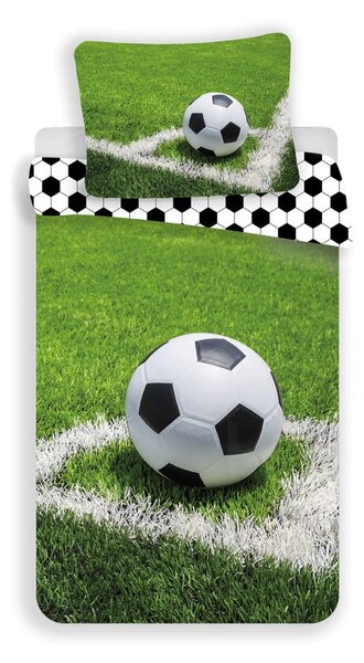 Zöld egyszemélyes pamut gyerek ágyneműhuzat 140x200 cm Football – Jerry Fabrics