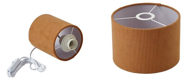 Lindby asztali lámpa Jone, világosbarna, textil, 30 cm magas, E27, Barna / rozsda, Nappali / Étkező, Textil / szövet / selyem, Modern
