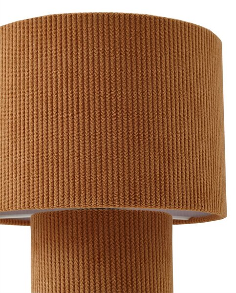 Lindby asztali lámpa Jone, világosbarna, textil, 30 cm magas, E27, Barna / rozsda, Nappali / Étkező, Textil / szövet / selyem, Modern