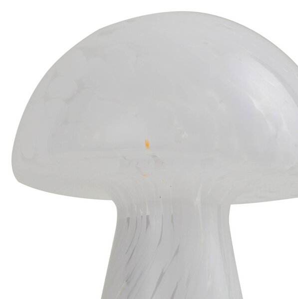 Lindby Hubi asztali lámpa, fehér, üveg, Ø 22 cm, gomba formájú, Fehér / opál, Nappali / Étkező, Üveg, Modern