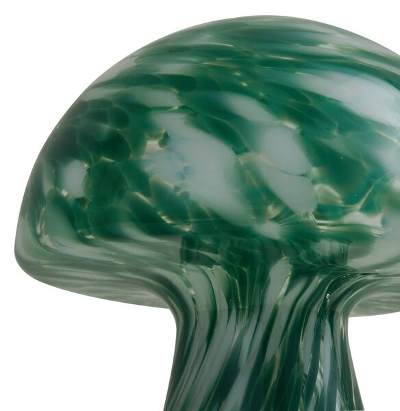 Lindby Hubi asztali lámpa, zöld, üveg, Ø 22 cm, gomba formájú, Zöld, Nappali / Étkező, Üveg, Modern