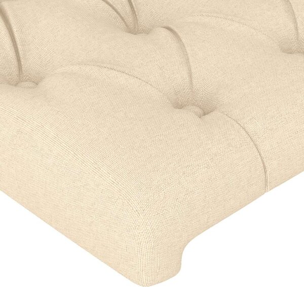 VIDAXL Fejtámla - Krémszín - Szövet - LED - 203x16x118/128cm