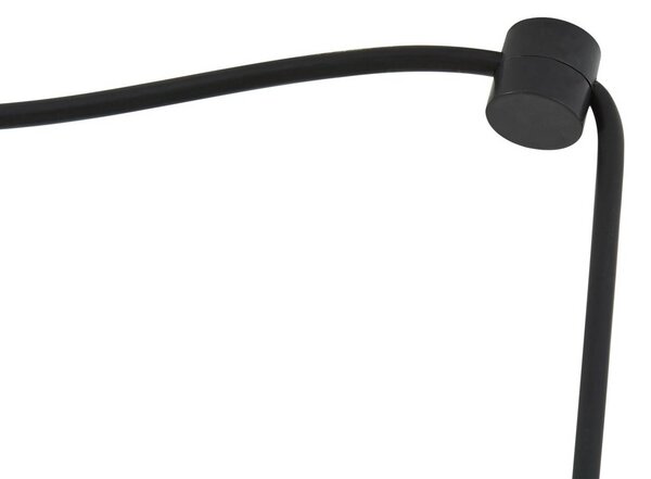 Lindby függőlámpa Marla, 7-light, üveg, füstös szürke, 128cm, dimmelhető, Fekete, Nappali / Étkező, Üveg, Modern