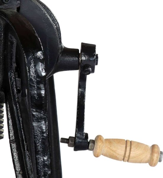 Tömör mangófa és öntöttvas kisasztal 60 x (46-63) cm