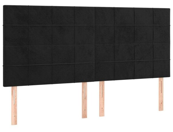 LED-es Fejtámla - Bársony - Fekete - 200x128cm