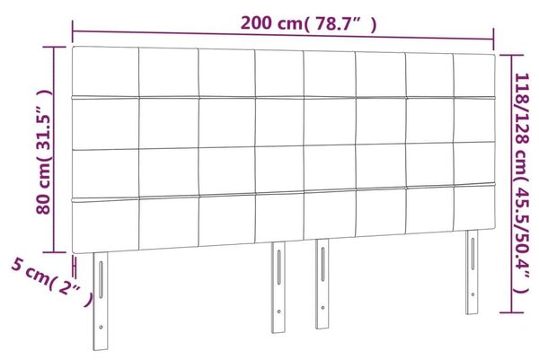 LED-es Fejtámla - Bársony - Fekete - 200x128cm