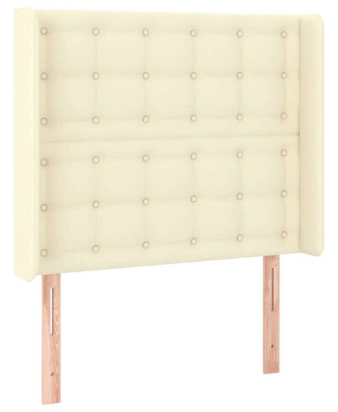 Krémszínű műbőr led-es fejtámla 83x16x118/128 cm