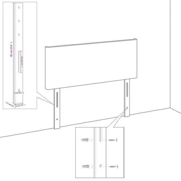 Elegáns Szövet Fejtámla Szárnyakkal - 203cm