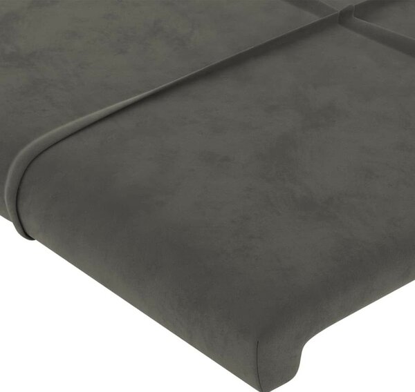 4 db Sötétszürke Bársony Ágyfejtámla - 100x5x78/88 cm