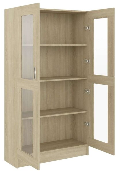 VidaXL vitrinszekrény 82,5x30,5x150 cm, sonoma-tölgy , forgácslap