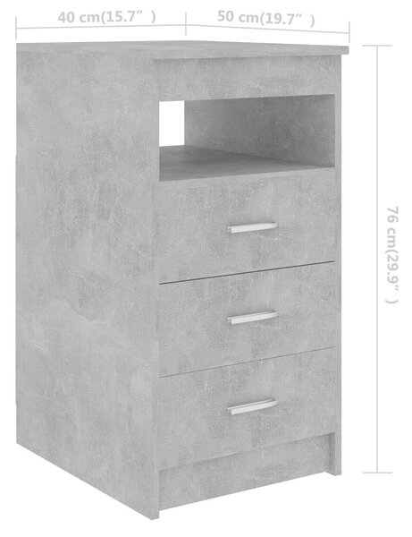 Modern Íróasztal - Betonszürke - 140x50x76 cm