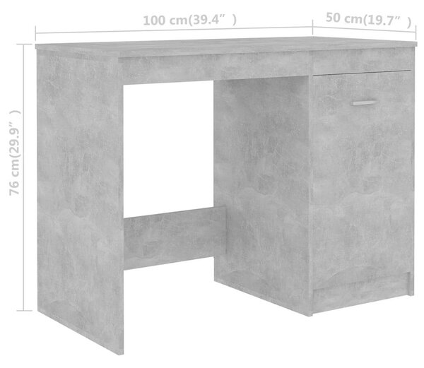 Modern Íróasztal - Betonszürke - 140x50x76 cm
