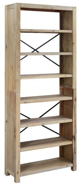 Akácfa Könyvespolc - 7 Polc - 80x30x200 cm