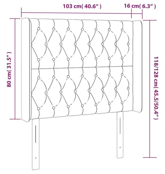 HomeComfort LED Fejtámla - Bézs Szövet - 103x16x118/128cm