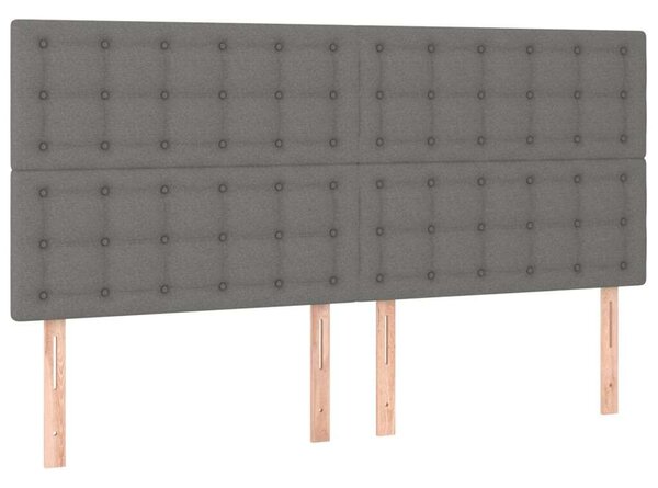 Sötétszürke szövet led-es fejtámla 200x5x118/128 cm