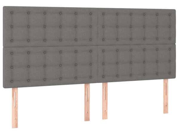 Sötétszürke szövet led-es fejtámla 200x5x118/128 cm