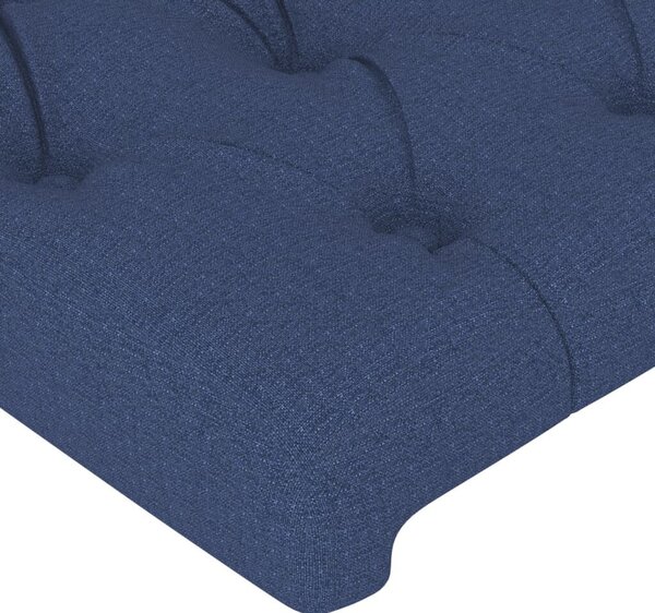 Elegáns Kék Szövet Fejtámla Szárnyakkal - 103x16x118/128 cm