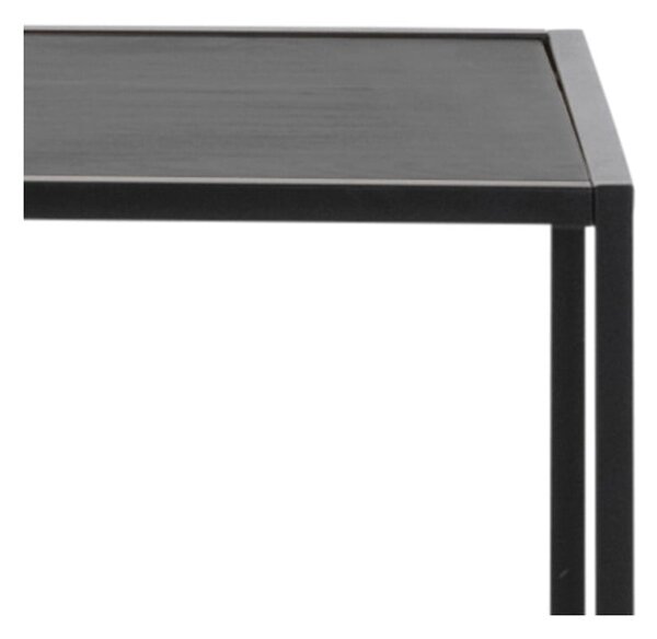 Fekete könyvespolc kőrisfa dekorral 114x185 cm Seaford – Actona