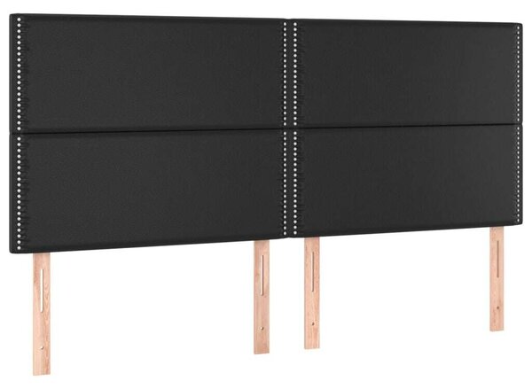 Fekete műbőr led-es fejtámla 180x5x118/128 cm