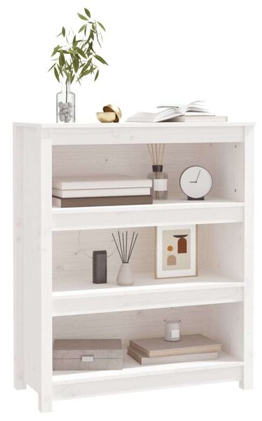 VIDAXL Fehér Fenyőfa Könyvespolc - 80x35x97 cm
