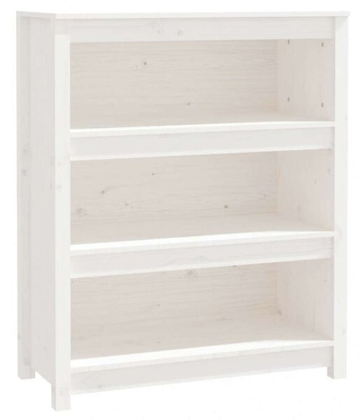 VIDAXL Fehér Fenyőfa Könyvespolc - 80x35x97 cm