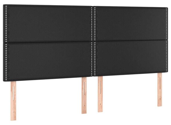 Fekete műbőr led-es fejtámla 180x5x118/128 cm