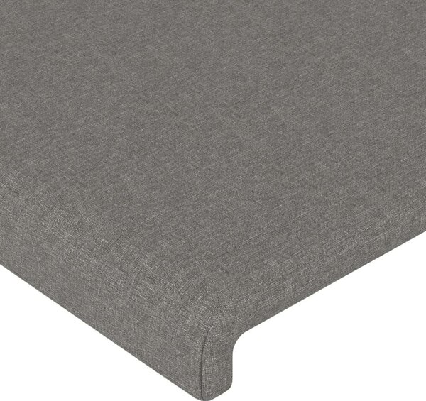 LED-es Fejtámla - Sötétszürke Szövet - 144x5x118/128cm