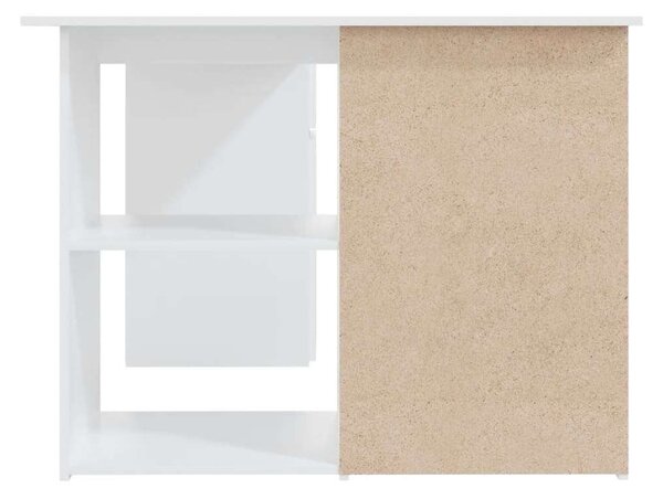 Fehér forgácslap sarok íróasztal 145 x 100 x 76 cm