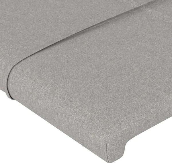 Világosszürke szövet led-es fejtámla 103x16x118/128 cm