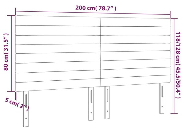 LED Fejtámla - Sötétszürke Szövet - 200x128cm