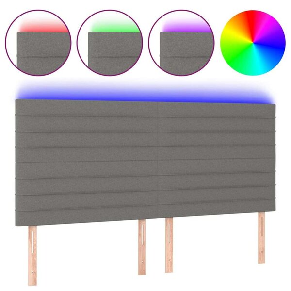LED Fejtámla - Sötétszürke Szövet - 200x128cm