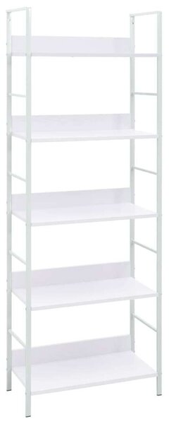 VidaXL 5 szintes fehér szerelt fa könyvespolc 60 x 27,6 x 158,5 cm