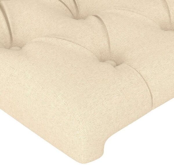Elegáns Szövet Fejtámla Szárnyakkal - Krémszín - 83x23x118/128cm
