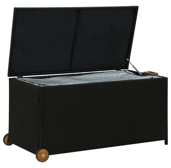 Kerti Tárolóláda - Polyrattan - Fekete - 120x65x61 cm