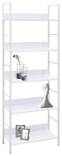 VidaXL 5 szintes fehér szerelt fa könyvespolc 60 x 27,6 x 158,5 cm