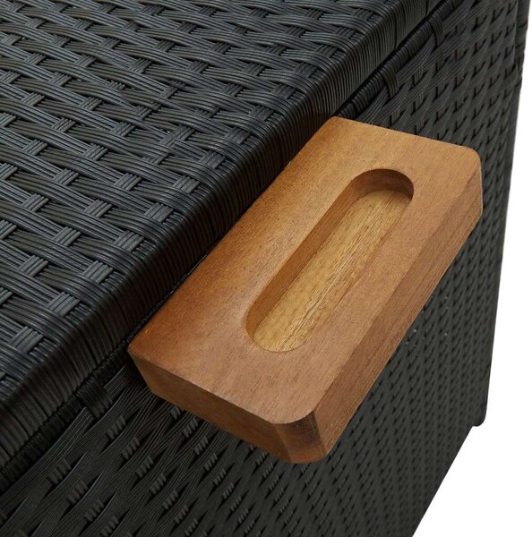 Kerti Tárolóláda - Polyrattan - Fekete - 120x65x61 cm