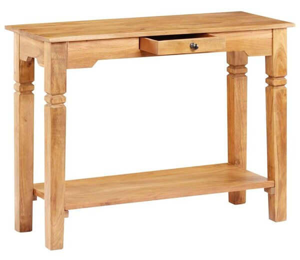 Akácfa Tálalóasztal - 100x40x76 cm - Fiókkal és Polccal