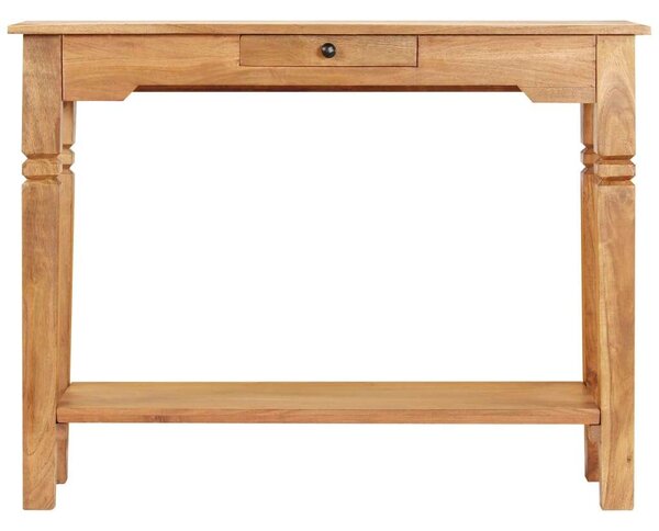 Akácfa Tálalóasztal - 100x40x76 cm - Fiókkal és Polccal