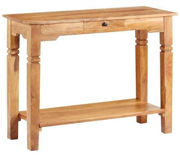 Akácfa Tálalóasztal - 100x40x76 cm - Fiókkal és Polccal