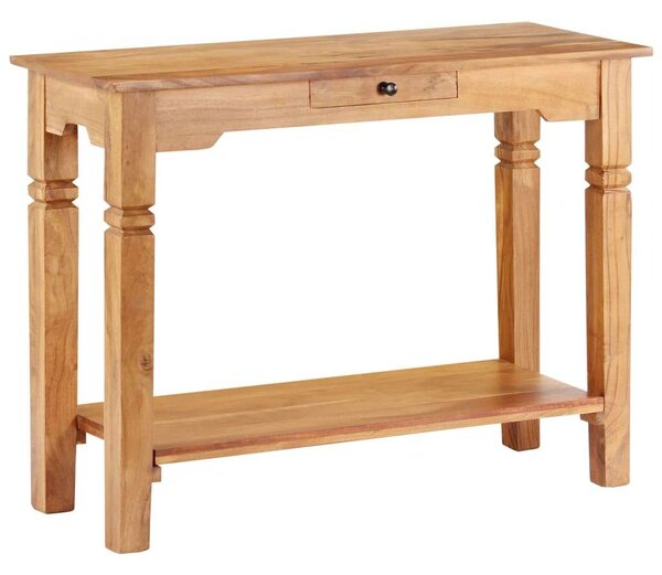 Akácfa Tálalóasztal - 100x40x76 cm - Fiókkal és Polccal