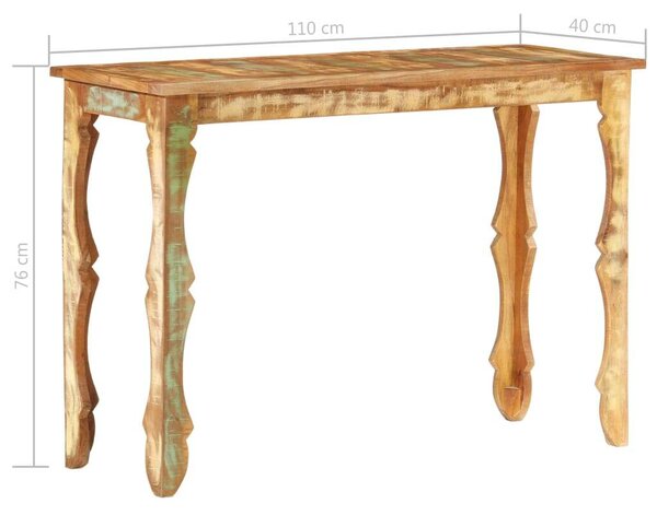Tömör újrahasznosított fa tálalóasztal 110 x 40 x 76 cm