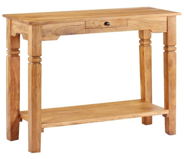 Akácfa Tálalóasztal - 100x40x76 cm - Fiókkal és Polccal