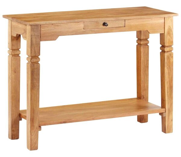 Akácfa Tálalóasztal - 100x40x76 cm - Fiókkal és Polccal