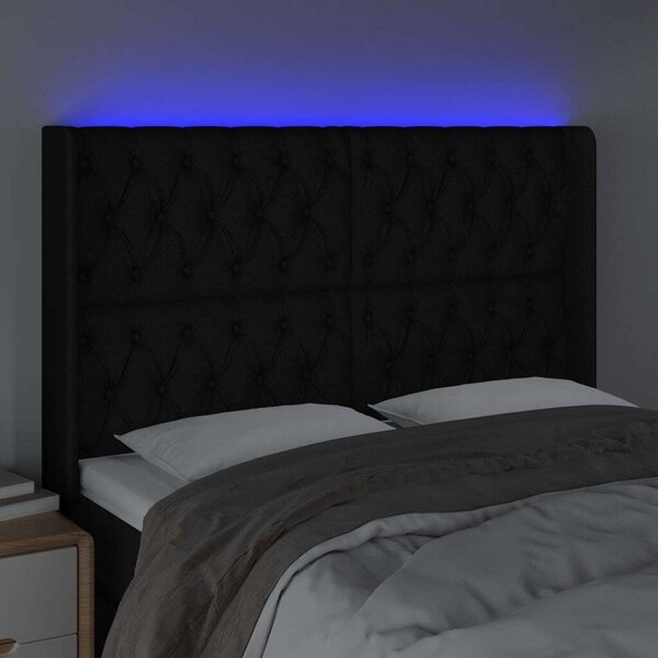 LED-es Fejtámla - Fekete Szövet - 147x16x118/128cm