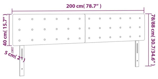 LED-es Fejtámla - Sötétbarna - 200x5x78/88cm