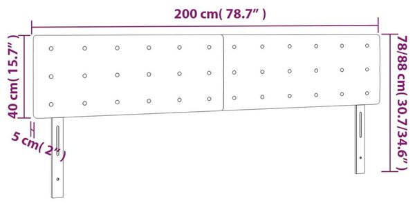 LED-es Fejtámla - Sötétbarna - 200x5x78/88cm