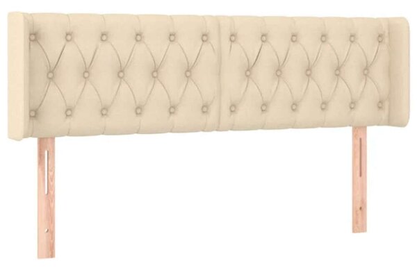 Krémszínű szövet led-es fejtámla 163 x 16 x 78/88 cm