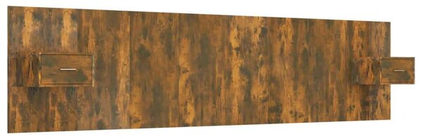 Modern Ágyfejtámla Szekrényekkel - Füstös Tölgy - 240cm