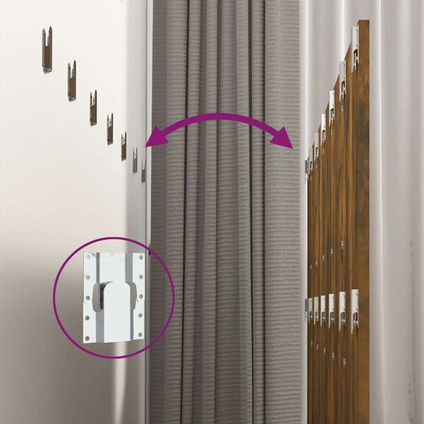 Modern Ágyfejtámla Szekrényekkel - Füstös Tölgy - 240cm